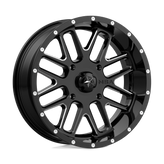 MSA Offroad Wheels - M35 BANDIT - Black - GLOSS BLACK MILLED - 20" x 7", 0 Offset, 4x137 (Bolt Pattern), 112.1mm HUB