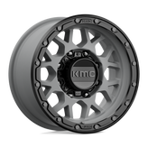 KMC Wheels - KM535 GRENADE OFF-ROAD - Gunmetal - MATTE GRAY MATTE BLACK LIP - 16" x 8", -6 Offset, 8x165.1 (Bolt Pattern), 125.1mm HUB