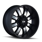 Ion Alloy - 189 - Black - SATIN BLACK/MACHINED FACE - 20" x 10", -19 Offset, 6x135, 139.7 (Bolt Pattern), 106mm HUB