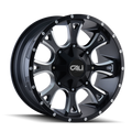 Cali Off-Road - ANARCHY - Black - SATIN BLACK/MILLED SPOKES - 22" x 12", -44 Offset, 8x165.1, 170 (Bolt Pattern), 130.8mm HUB