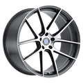 Beyern - RITZ - Gunmetal - GLOSS GUNMETAL W/ BRUSHED FACE - 18" x 8.5", 15 Offset, 5x120 (Bolt Pattern), 72.56mm HUB