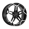 Petrol Wheels - P1A - Black - GLOSS BLACK WITH MACHINED CUT FACE - 19" x 8", 40 Offset, 5x108 (Bolt Pattern), 72.1mm HUB