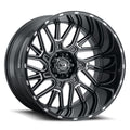 Vision Wheel Off-Road - 404 BRAWL - Black - Gloss Black Milled Spoke - 22" x 10", -19 Offset, 8x180 (Bolt Pattern), 124.2mm HUB