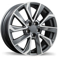 Replika - R240 - Gunmetal - Gloss Gunmetal with Machined Face - 16" x 6.5", 39 Offset, 5x100 (Bolt Pattern), 54.1mm HUB