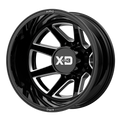 XD Series - XD845 PIKE DUALLY - Black - GLOSS BLACK MILLED - REAR - 22" x 8", -221 Offset, 8x210 (Bolt Pattern), 154.3mm HUB
