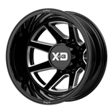 XD Series - XD845 PIKE DUALLY - Black - GLOSS BLACK MILLED - REAR - 22" x 8", -221 Offset, 8x210 (Bolt Pattern), 154.3mm HUB