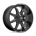 Moto Metal - MO970 - Black - GLOSS BLACK WITH MILLED SPOKE & MOTO METAL ON LIP - 20" x 12", -44 Offset, 6x135, 139.7 (Bolt Pattern), 106.1mm HUB