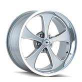 Ridler - 645 - Grey - GREY/MACHINED FACE/POLISHED LIP - 18" x 9.5", 0 Offset, 5x114.3 (Bolt Pattern), 83.8mm HUB