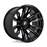 Fuel - D673 BLITZ - Black - GLOSS BLACK MILLED - 22" x 12", -44 Offset, 8x180 (Bolt Pattern), 125.1mm HUB