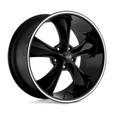 Foose - F104 LEGEND - Black - GLOSS BLACK MILLED - 18" x 8.5", 34 Offset, 5x114.3 (Bolt Pattern), 72.6mm HUB