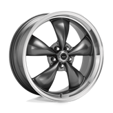 American Racing - AR105 TORQ THRUST M - Gunmetal - ANTHRACITE MACHINED LIP - 17" x 7.5", 45 Offset, 5x110 (Bolt Pattern), 65.1mm HUB