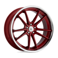 Asanti Black - ABL-23 SIGMA - CANDY RED WITH CHROME LIP - 20" x 10.5", 38 Offset, 5x114.3 (Bolt Pattern), 72.6mm HUB