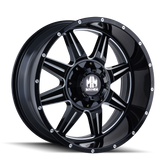 Mayhem - MONSTIR - Black - GLOSS BLACK/MILLED SPOKES - 20" x 9", 0 Offset, 5x139.7, 150 (Bolt Pattern), 110mm HUB