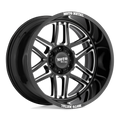 Moto Metal - MO992 FOLSOM - Black - Gloss Black Milled - 22" x 12", -44 Offset, 8x170 (Bolt Pattern), 125.1mm HUB