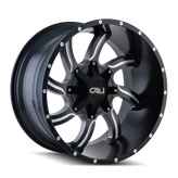 Cali Off-Road - TWISTED - Black - SATIN BLACK/MILLED SPOKES - 20" x 9", 0 Offset, 5x139.7, 150 (Bolt Pattern), 110mm HUB