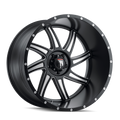 American Truxx - VORTEX - Black - BLACK/MILLED - 22" x 12", -44 Offset, 8x170 (Bolt Pattern), 125.2mm HUB