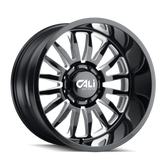 Cali Off-Road - SUMMIT - Black - GLOSS BLACK/MILLED SPOKES - 26" x 14", -76 Offset, 6x139.7 (Bolt Pattern), 106mm HUB