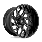 Fuel - D741 RUNNER - Black - GLOSS BLACK MILLED - 24" x 14", -75 Offset, 6x139.7 (Bolt Pattern), 106.1mm HUB