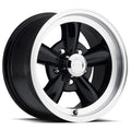 Vision Wheel American Muscle - 141 LEGEND 5 - Black - Gloss Black Machined Lip - 15" x 7", 6 Offset, 5x114.3 (Bolt Pattern), 83mm HUB