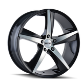 Touren - TR72 - Black - GLOSS BLACK/MACHINED FACE - 17" x 7.5", 40 Offset, 5x120 (Bolt Pattern), 72.62mm HUB