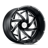 American Truxx - KRONOS - Black - MATTE BLACK/MILLED - 22" x 12", -44 Offset, 8x170 (Bolt Pattern), 125.2mm HUB