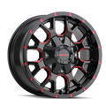 Mayhem - WARRIOR - Black - BLACK WITH PRISM RED - 20" x 9", 18 Offset, 5x139.7, 150 (Bolt Pattern), 110mm HUB