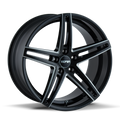 Touren - TR73 - Black - GLOSS BLACK/MILLED SPOKES - 20" x 8.5", 35 Offset, 5x108 (Bolt Pattern), 63.4mm HUB