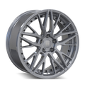 Touren - TR93 - Grey - GLOSS GRAPHITE/BLACK RIVET - 20" x 9", 35 Offset, 5x114.3 (Bolt Pattern), 72.6mm HUB