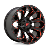 Fuel - D787 ASSAULT - Black - MATTE BLACK RED MILLED - 17" x 9", 2 Offset, 6x135, 139.7 (Bolt Pattern), 106.1mm HUB