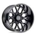 Black Rhino - GRIMLOCK - Black - Gloss Black & Milled - 22" x 11.5", -44 Offset, 8x180 (Bolt Pattern), 125.1mm HUB