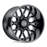 Black Rhino - GRIMLOCK - Black - Gloss Black & Milled - 22" x 11.5", -44 Offset, 8x180 (Bolt Pattern), 125.1mm HUB