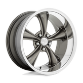 American Racing Vintage - VN338 BOSS TT - Gunmetal - GRAPHITE WITH DIAMOND CUT LIP - 20" x 10", 2 Offset, 5x127 (Bolt Pattern), 78.1mm HUB