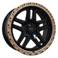 Envy Wheels - FFT-9 - Black - GLOSS BLACK / GLOSS BRONZE BEADLOCK - 20" x 9", 28 Offset, 6x139.7 (Bolt Pattern), 106.1mm HUB