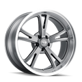 Ridler - 606 - Grey - GREY WITH MILLED SPOKES & DIAMOND LIP - 17" x 8", 0 Offset, 5x120.65 (Bolt Pattern), 83.8mm HUB