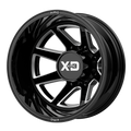 XD Series - XD845 PIKE DUALLY - Black - GLOSS BLACK MILLED - REAR - 20" x 8", -195 Offset, 8x210 (Bolt Pattern), 154.3mm HUB