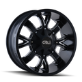 Cali Off-Road - DIRTY - Black - SATIN BLACK/MILLED SPOKES - 20" x 9", 18 Offset, 8x165.1, 170 (Bolt Pattern), 130.8mm HUB