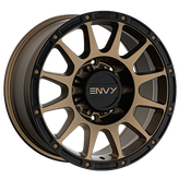 Envy Wheels - FFT8BZ - Bronze - BRONZE / BLACK LIP - 18" x 9", 18 Offset, 8x165.1 (Bolt Pattern), 121.5mm HUB