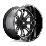 Fuel - D561 CRUSH - Black - GLOSS MACHINED DOUBLE DARK TINT - 22" x 12", -44 Offset, 8x170 (Bolt Pattern), 125.1mm HUB