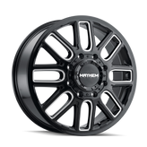 Mayhem - COGENT DUALLY - Black - GLOSS BLACK WITH MILLED SPOKES - 22" x 8.25", -192 Offset, 8x200 (Bolt Pattern), 142mm HUB