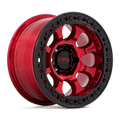 KMC Wheels - KM237 RIOT BEADLOCK - CANDY RED WITH BLACK RING - 17" x 9", -38 Offset, 6x139.7 (Bolt Pattern), 108mm HUB
