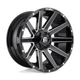 Fuel - D615 CONTRA - Black - GLOSS BLACK MILLED - 20" x 9", 19 Offset, 6x120, 139.7 (Bolt Pattern), 78.1mm HUB