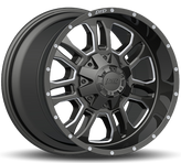 DTD - LT - Black - Gloss Black Machined - 20" x 9", 12 Offset, 5x139.7 (Bolt Pattern), 78.1mm HUB