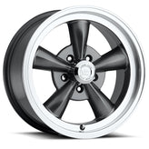 Vision Wheel American Muscle - 141 LEGEND 5 - Gunmetal - Gunmetal Machined Lip - 15" x 7", 6 Offset, 5x114.3 (Bolt Pattern), 83mm HUB