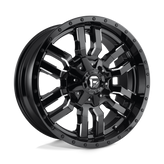 Fuel - D595 SLEDGE - Black - GLOSS BLACK MILLED - 24" x 12", -44 Offset, 6x135, 139.7 (Bolt Pattern), 106.1mm HUB