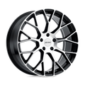 Petrol Wheels - P2B - Black - GLOSS BLACK WITH MACHINED FACE - 18" x 8", 35 Offset, 5x120 (Bolt Pattern), 76.1mm HUB
