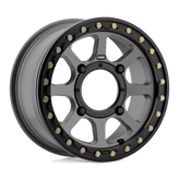 KMC Powersports - KS234 ADDICT 2 BEADLOCK - Gunmetal - SATIN GRAY - 15" x 6", 38 Offset, 4x137 (Bolt Pattern), 112.1mm HUB