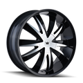 Mazzi - EDGE - Black - GLOSS BLACK/MACHINED FACE - 18" x 7.5", 40 Offset, 5x100, 105 (Bolt Pattern), 72.6mm HUB