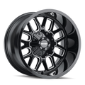 Mayhem - COGENT - Black - GLOSS BLACK/MILLED SPOKES - 17" x 9", -12 Offset, 5x127, 139.7 (Bolt Pattern), 87.1mm HUB