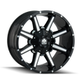 Mayhem - ARSENAL - Black - GLOSS BLACK/MACHINED FACE - 17" x 9", -12 Offset, 5x114.3, 127 (Bolt Pattern), 87mm HUB