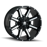 Mayhem - ARSENAL - Black - GLOSS BLACK/MACHINED FACE - 17" x 9", -12 Offset, 5x114.3, 127 (Bolt Pattern), 87mm HUB